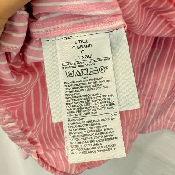 Gap × Loveshackfancy Baby Pink 100% Organic Cotton Cropped‎ Shirt Casual Easter - Picture 6 of 7